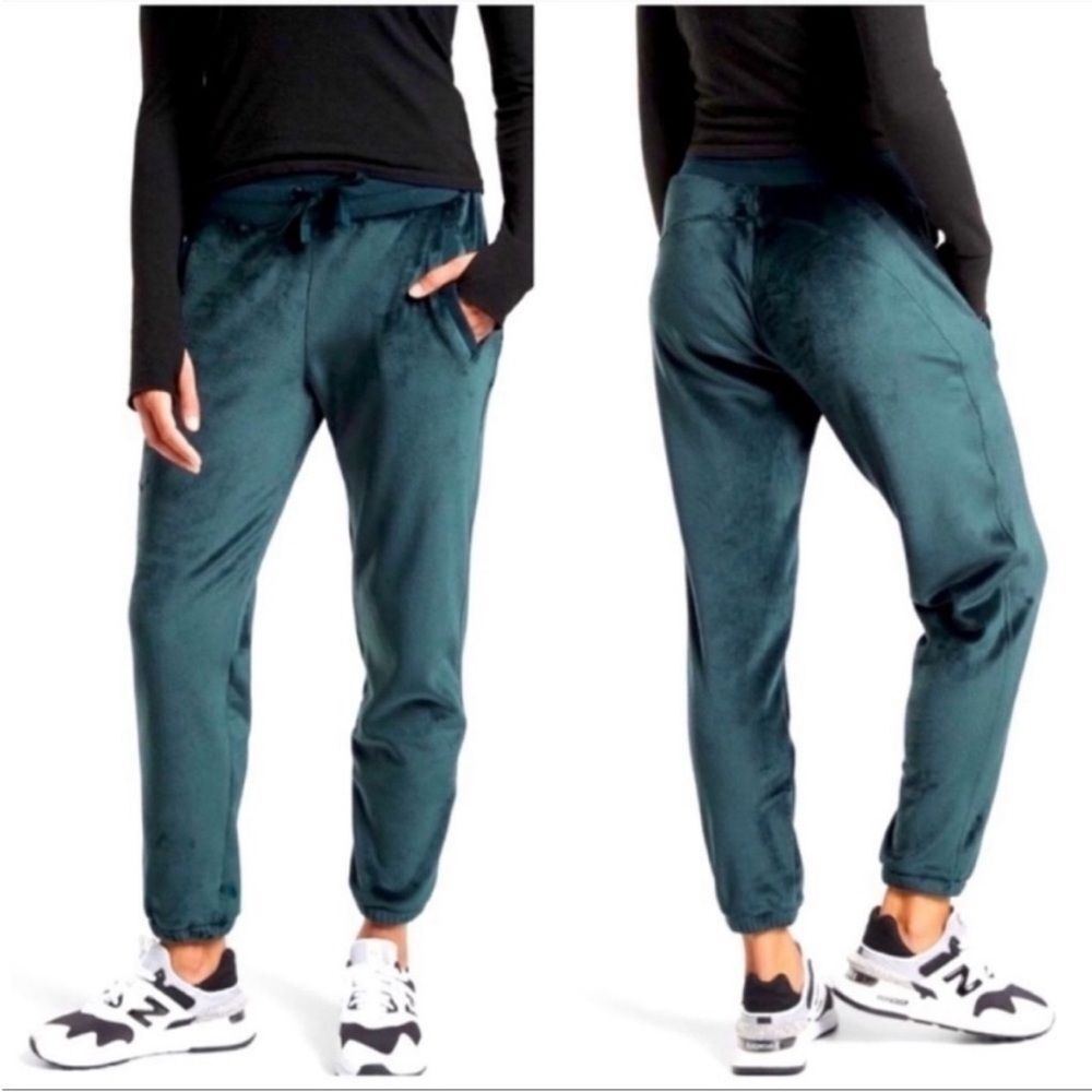 ATHLETA | Teal Velour Double Cozy Karama Jogger Pants Women’s Size Small